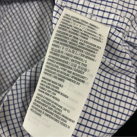 Abercrombie & Fitch Checkered White and Blue Button Down Shirt - Picture 11 of 11